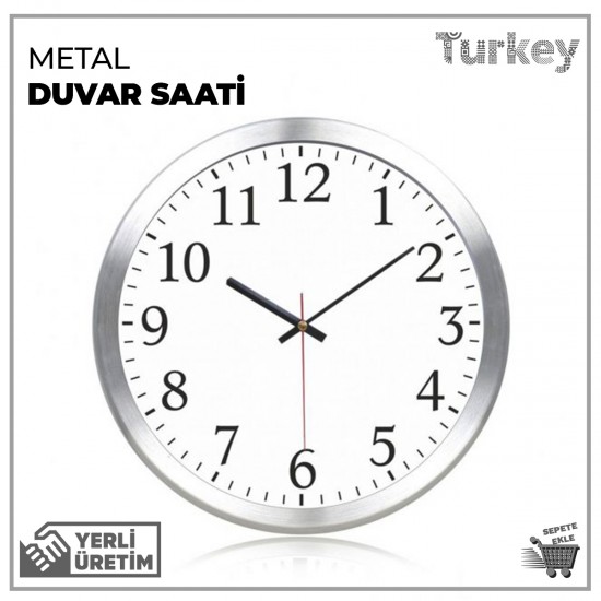 Metal Çerçeveli Duvar Saati